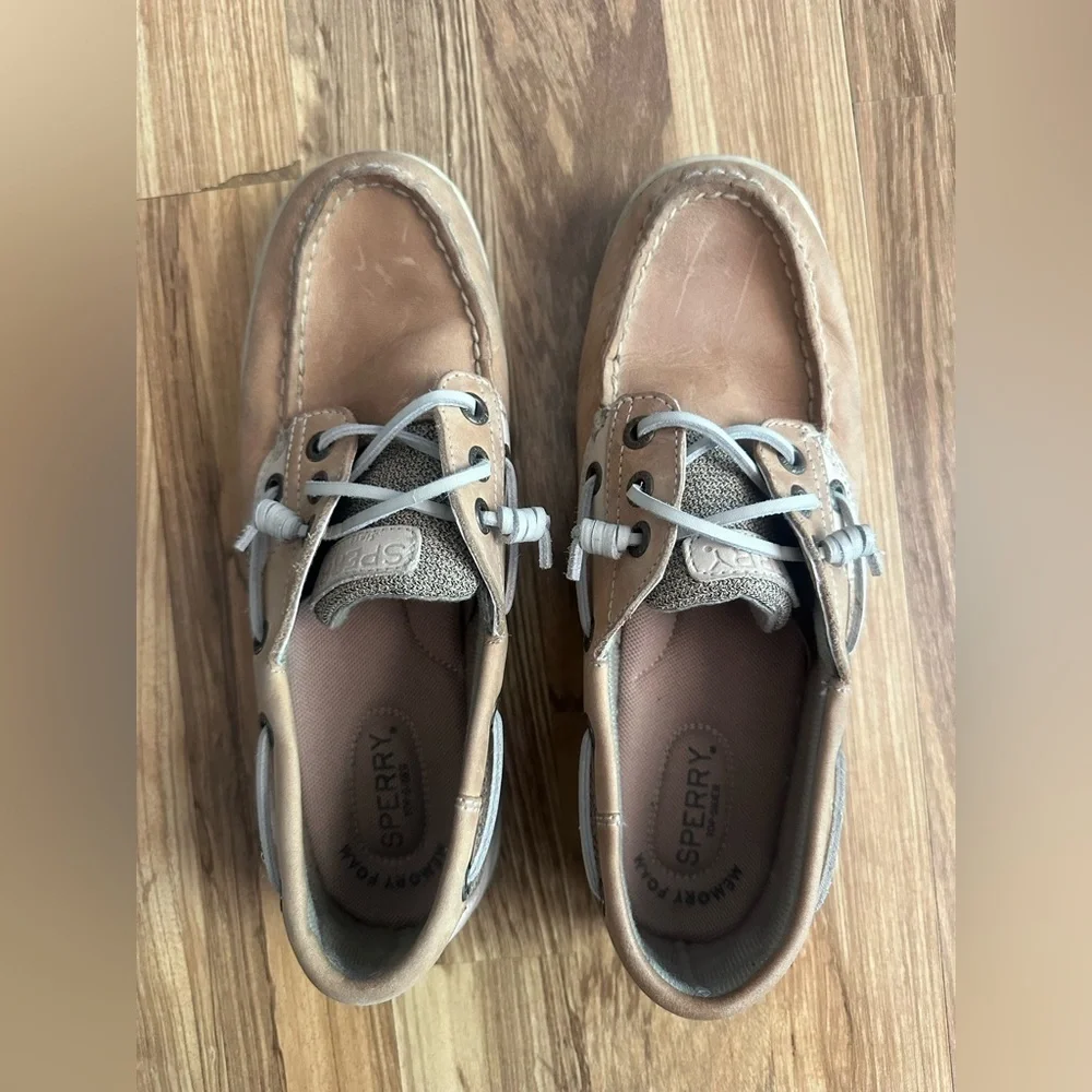 Sperry Top Sider Women Leather Boat Shoes Brown With Memory Foam Size 7